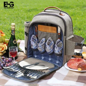 Wear Resistant Stripe Waterproof Folding 20L Thicken Picnic Cooler Bag,insulation picnic backpack bag for 4