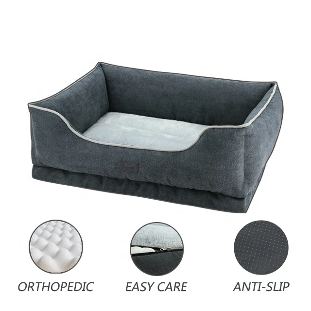 weihai paws choice Orthopedic Dog Bed Warm Sofa Memory Foam Removeable Machine Washable Cover Pet Sofa