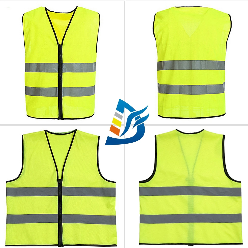 Wholesale 100% Polyester EN20471 Custom Traffic Road Work Construction Security High Visibility Reflective Safety Vest with Logo