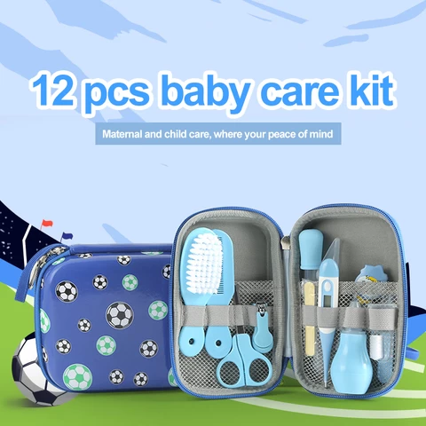 Wholesale 12 In 1 Baby Safe Baby Manicure Care Tool Nursery Health Grooming Gift Bag Baby Care Kit