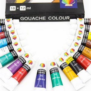Wholesale 18colors 12ml Drawing Professional Grade Gouache Paint Set  Item number:YCTN015