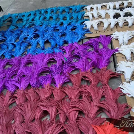 Wholesale 40-45cm Dyed Rooster Feather Rooster Tail Feather