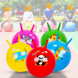 Wholesale and custom pvc kids inflatable toy jumping ball with handle and hopper ball