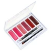 Wholesale Cheap Makeup Kit Cosmetics 6 Color Lip Gloss Palette With Brush private label clear vegan lip gloss