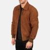 Wholesale Custom Hot Selling Product Best Winter Mens 2023 New Arrival Genuine Suede Bomber Men Leather Jacket