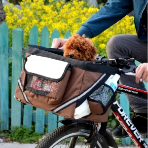 Wholesale Customized Small Dog Cat Pet Carrier Folding Foldable Bicycle Bag Basket Outdoor Use