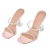 Import Wholesale fashion summer custom PU clear heel women ladies slippers and sandals from China
