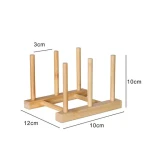 Wholesale Household Kitchen Bamboo Wood Storage Rack Kitchen Dish Drainer Multifunctional Plate Storage Rack