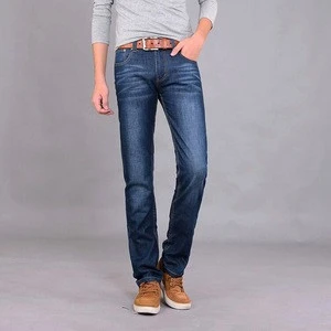 wholesale latest design denim slim Dark Blue  Cuffed Mens Jeans