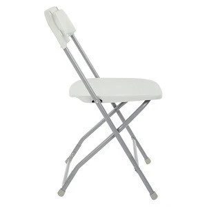 Wholesale outdoor party chairs white foldable plastic folding chairs with metal frame