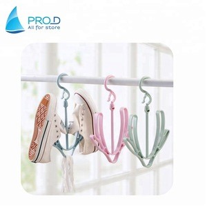 Wholesale  plastic shoe  hanger for drying   Multifunctional hanging shoe rack