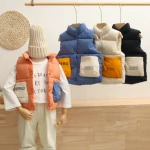 wholesale  price  2020 new style  cartoon  winter Children's Down Collar sleeveless baby vest