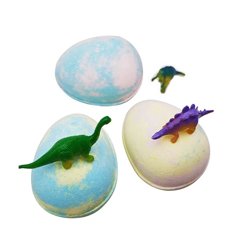 Wholesale Private Label Natural organic dinosaur inside egg shaped kids bath bomb