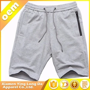 Wholesale quality cotton sports zipper pockets running shorts men