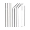 wholesale reusable colored 304 metal stainless steel drinking straws set