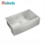 Wholesale SUS304 Stainless Steel Undermount Hand Made Apron Kitchen Sink