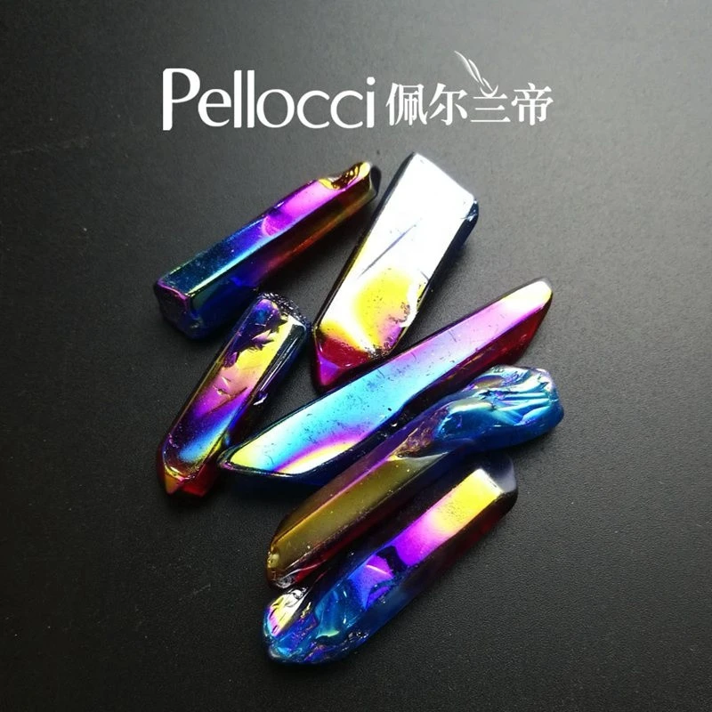 Wholesale titanium rainbow coating aura quartz crystal points