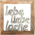 Wholesale Wall Picture with message of Life Love Laugh Mango Wood and Silver Wall  handmade customizable latest  Decoration gift