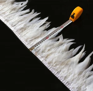 Wholesale white rooster cock schlappen feather trimming Fringe lace
