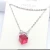 Import Wholesale women fashion luxury silver crystal gemstone statement red  square Zircon necklace jewelry from China