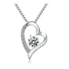 Women 100% Real 925 Sterling Silver Necklace Heart Pendant Jewelry