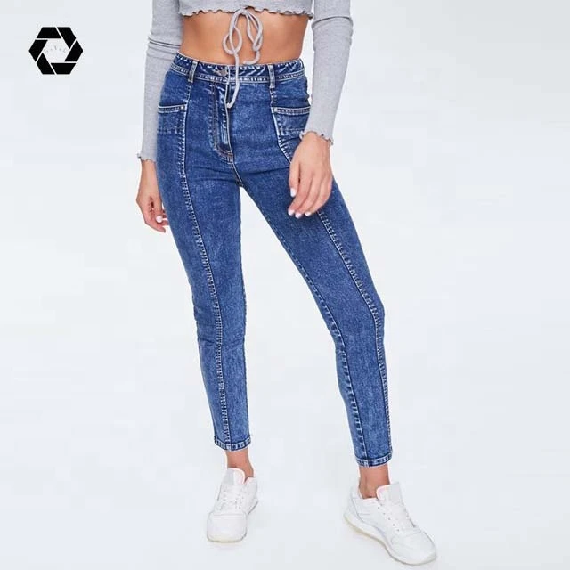 Women Seamed Skinny Jeans custom denim jeans skinny jeans