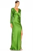 Womens Clothing Sleeve Gown Satin Line Sexy Maxi Evening Dress