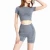 Import Womens crop top short pants 2 piece tracksuit fitness yoga wear set in summer running sports gym active wear from China