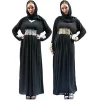 Womens Designer Islamic Black Abaya Maxi Dress Ethnic Muslim Clothing
