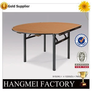 Wood top banquet table foldable round restaurant tables from China