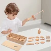 Wooden fishing toys children wooden magnetic fishing game baby toys educational toys