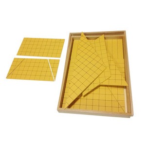 Wooden Montessori Math Learning Mathematics Teaching Aids Educational Toys for Kids Yellow Triangles for Area