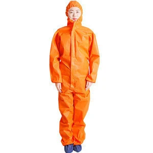 Workplace safety supplies protective apparel orange disposable smms coveralls