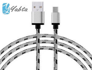YABTA OEM 8 pin Fabric Braided Charger USB Data Cable for iPhone X Cable 10ft