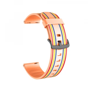 YEEYOU Silicone Printing Strap Wristband with Metal Buckle for Samsung Galaxy Smart Watches Series band 20 22mm