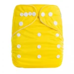 Yellow PUL Fabric Suede Cloth Reusable Baby Pocket Nappies