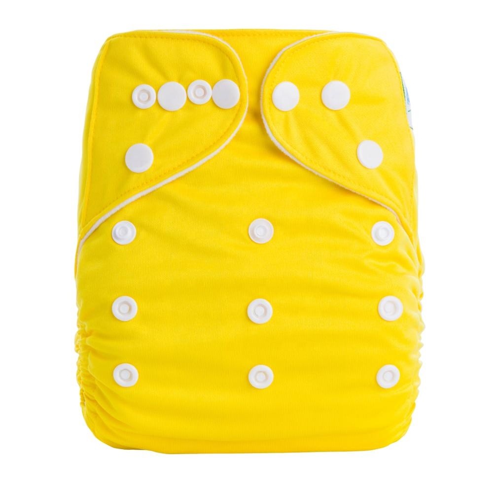 Yellow PUL Fabric Suede Cloth Reusable Baby Pocket Nappies