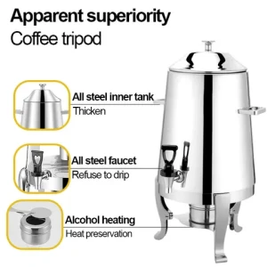 YITIAN Commercial Coffee Syrup Urn Stainless Steel Juice Dispenser Tea And Coffee Water Beverage Dispenser Catering Coffee