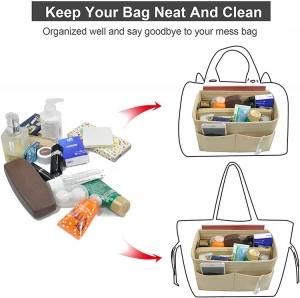ZB286 Functional storage multi-size felt cosmetics bag organizer bags insert in tote and  handbag  cosmetic organizer bag