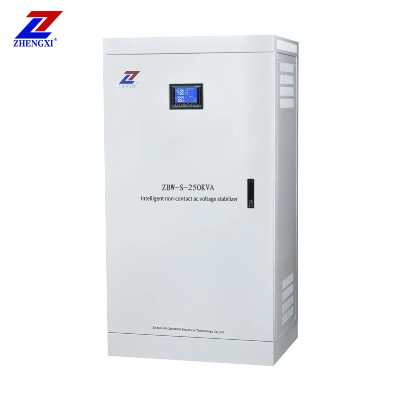 ZBW-S-250KVA SVC three phase LCD intelligent automatic non-contact servo motor voltage stabilizer/regulator