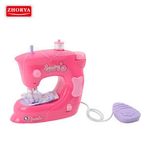 zhorya set of 4 kids plastic battery home appliance mini sewing machine vacuum cleaner washing machine electric iron toy