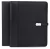 zippered magnetic closure Gray  PU leather portfolio powerbank with holders notepad tablet phone stands exterior interiors