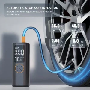 portable 5V Air compressor car tire inflator inflatable pump with LED light 100W