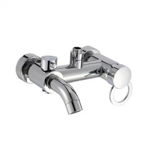 Retro Wall Mounted Kitchen Basin Sink Tap Double Handle Brass Kitchen Faucet