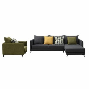 Memeratta fashionable L type fabric upholstery sectional sofa with single chair S-713