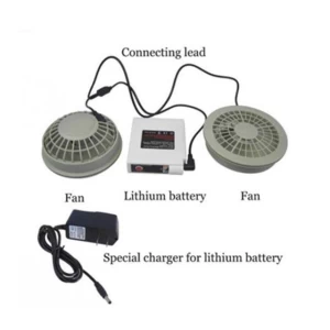 High quality 12v 5200mah Li-ion battery pack with low noise 12v dc cooling fan with cable
