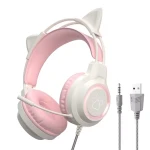 Cat Ear Electronic Sports Headset Student Computer Headset Headset Wired Lady Girl Game Headphones