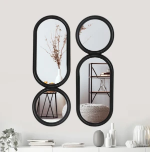 Modern home and bathroom oval decorative wall mirror combination mirror plastic mirror134-218090