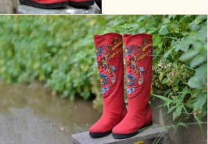 fashion style spring boots cloth shoes embroidered shoes china style