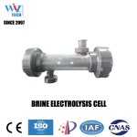 Sodium hypochlorite salt electrolysis cell for water disinfection